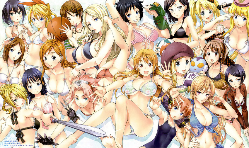 nami, haruno sakura, inoue orihime, kagura, nakiri erina, and 14 more (one piece and 19 more) drawn by saeki_shun