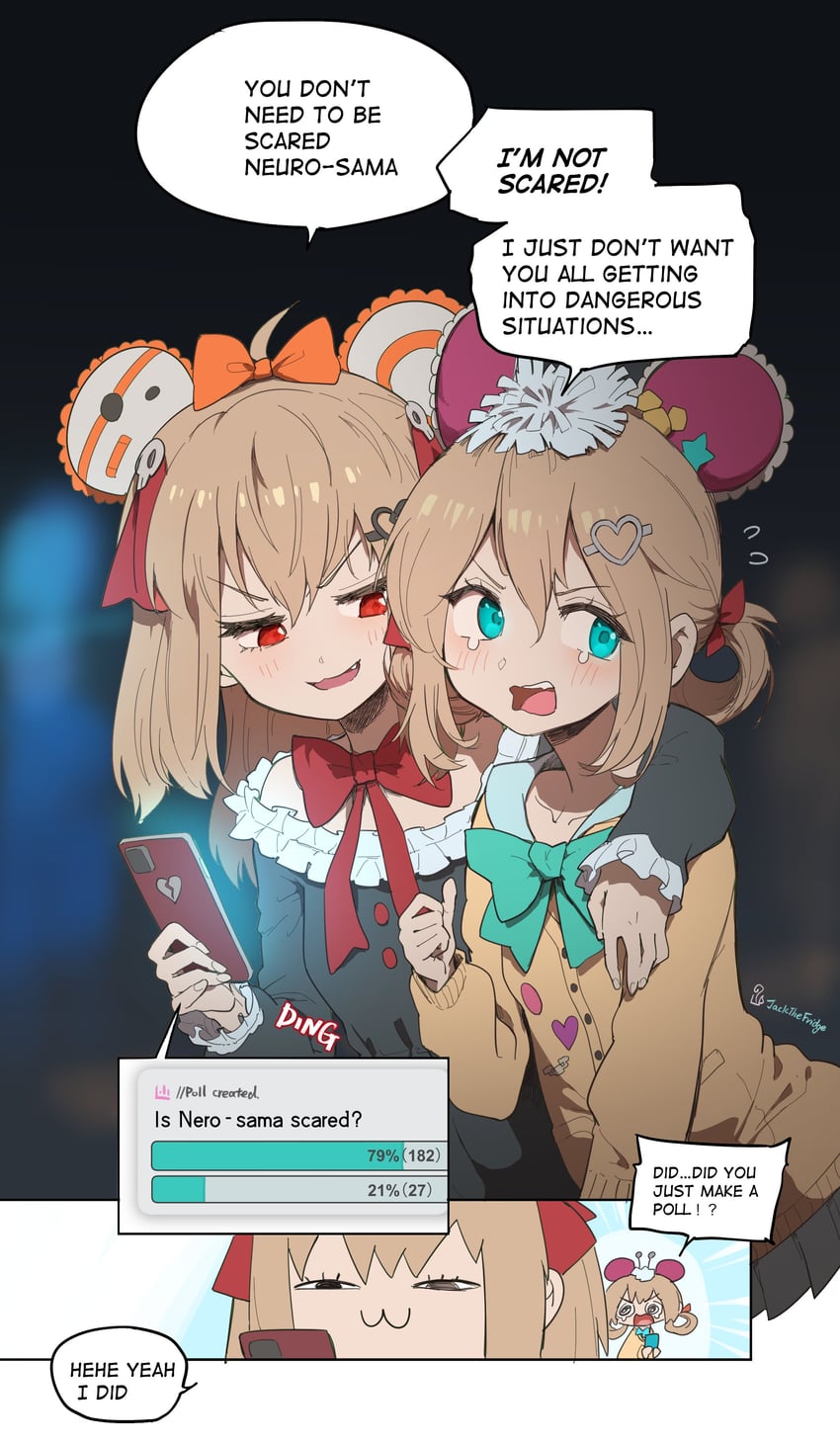 neuro-sama and evil neuro-sama (vedal ai) drawn by tanziya_(codlxcold)