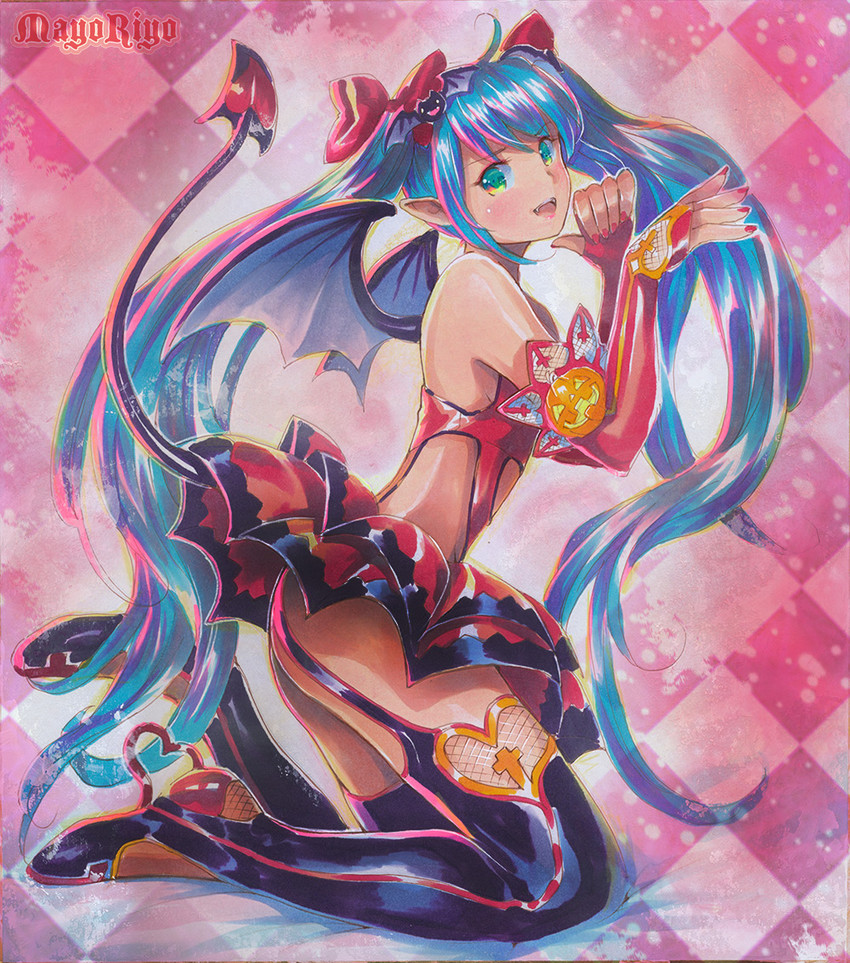 hatsune miku (vocaloid and 1 more) drawn by mayo_riyo