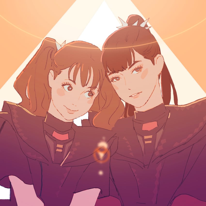 kikuchi moa and nakamoto suzuka (real life and 1 more) drawn by 55bata6rou