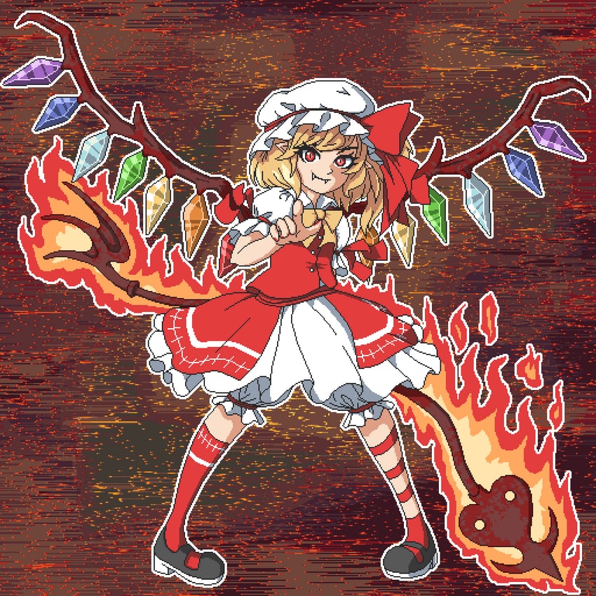 flandre scarlet (touhou and 1 more) drawn by aksawshin