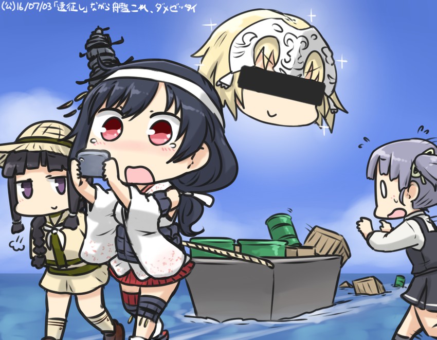 jeanne d'arc, kitakami, yamashiro, ooshio, kitakami kai ni, and 2 more (kantai collection and 3 more) drawn by hamu_koutarou