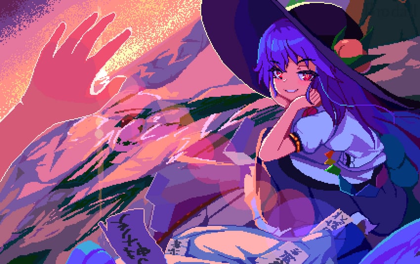 hinanawi tenshi and yorigami shion (touhou) drawn by brodall_pixel