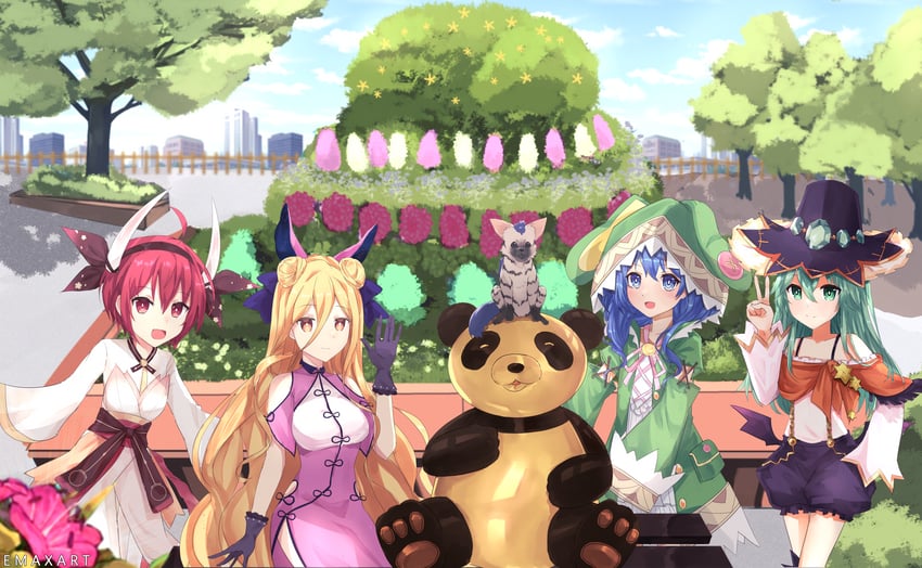 itsuka kotori, himekawa yoshino, hoshimiya mukuro, and kyouno natsumi (date a live) drawn by emaxart