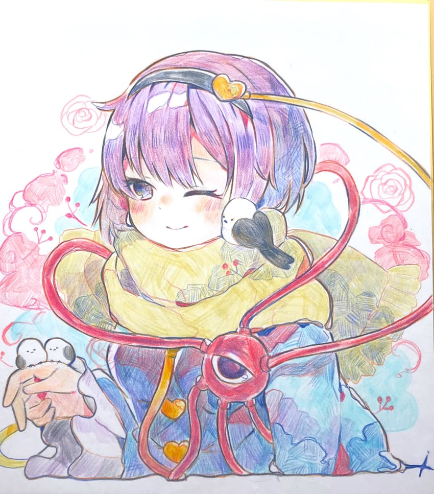komeiji satori (touhou) drawn by niseneko_(mofumofu_ga_ienai)