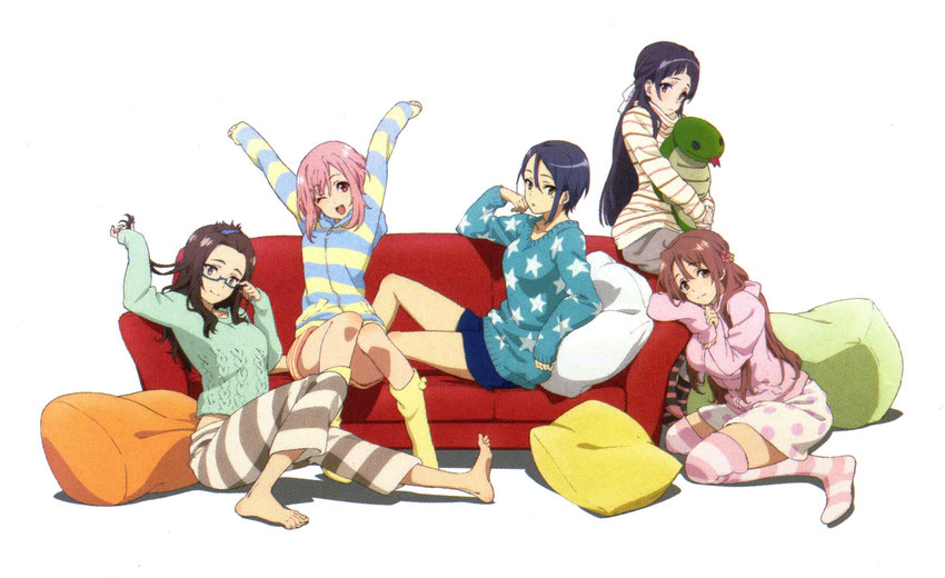 koharu yoshino, shinomiya shiori, oribe ririko, kouzuki sanae, and midorikawa maki (sakura quest)