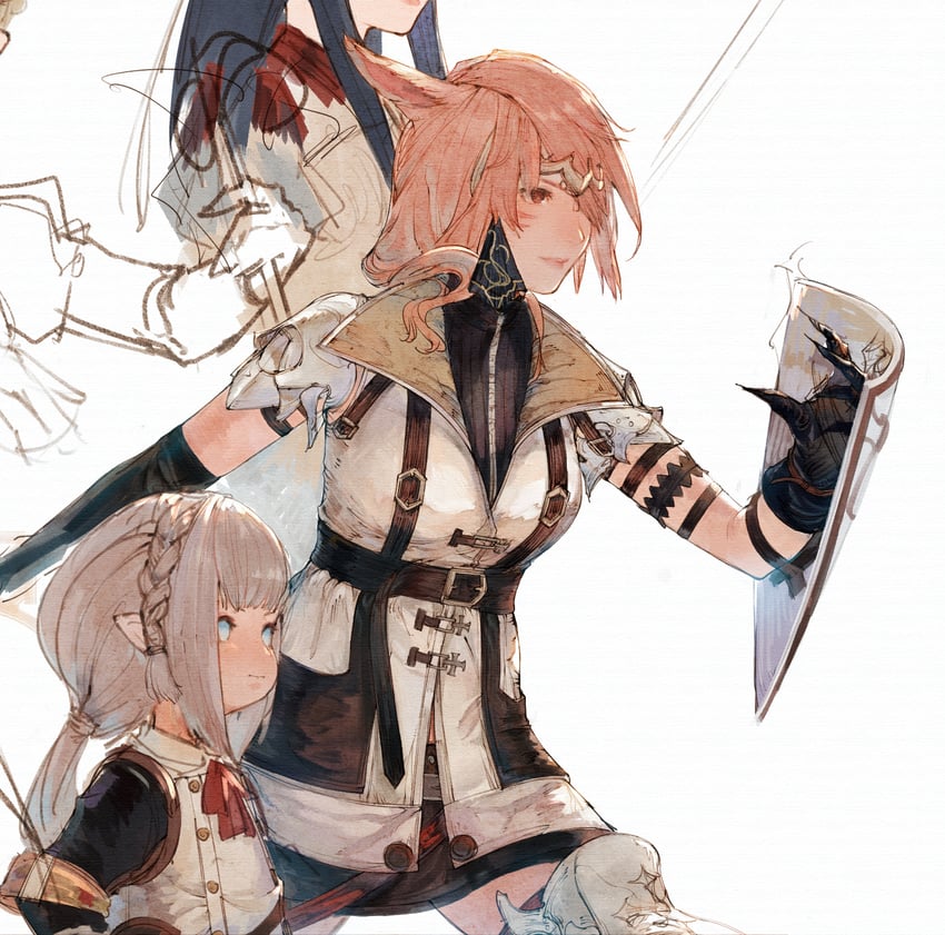 warrior of light and paladin (final fantasy and 1 more) drawn by 1693193543
