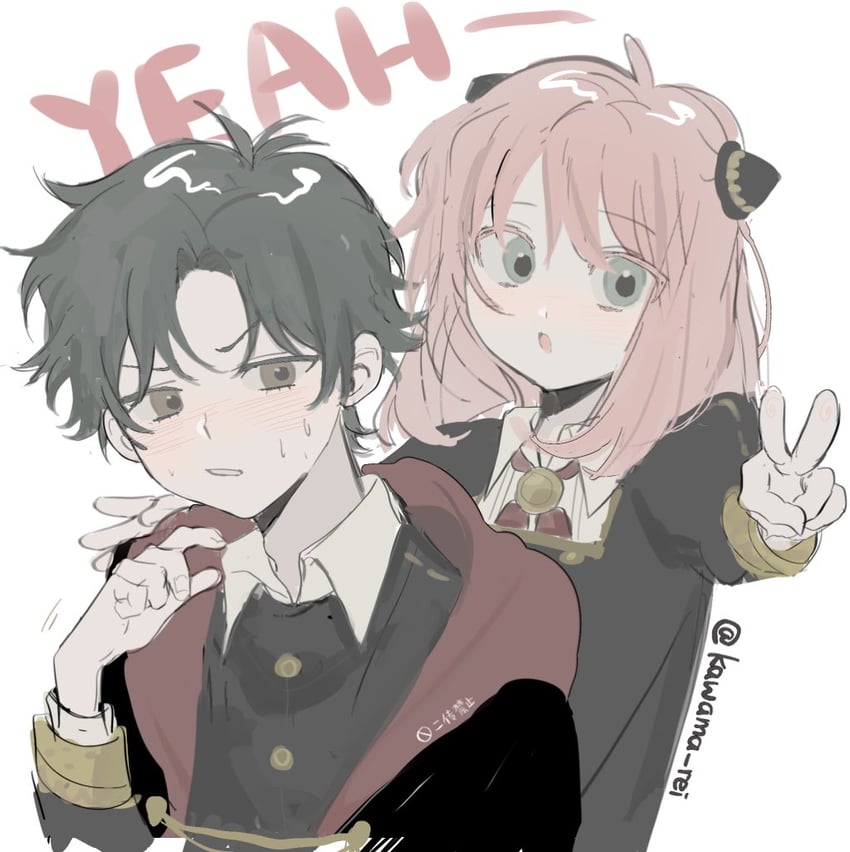 anya and damian desmond (spy x family) drawn by kawama_rei