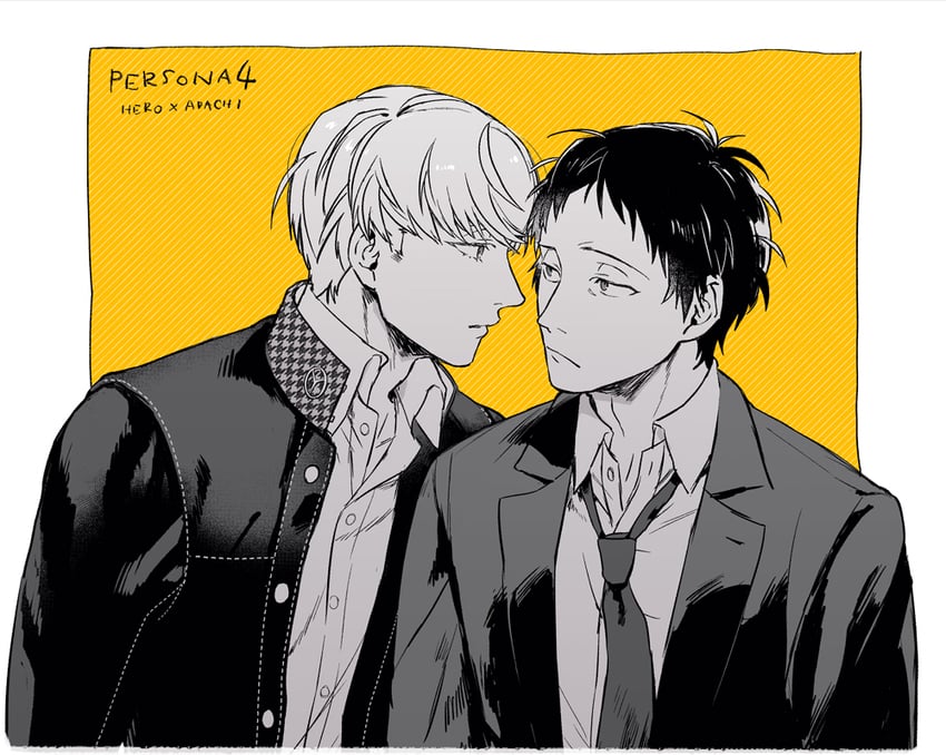 narukami yu and adachi tooru (persona and 1 more) drawn by ido_(nothing679)