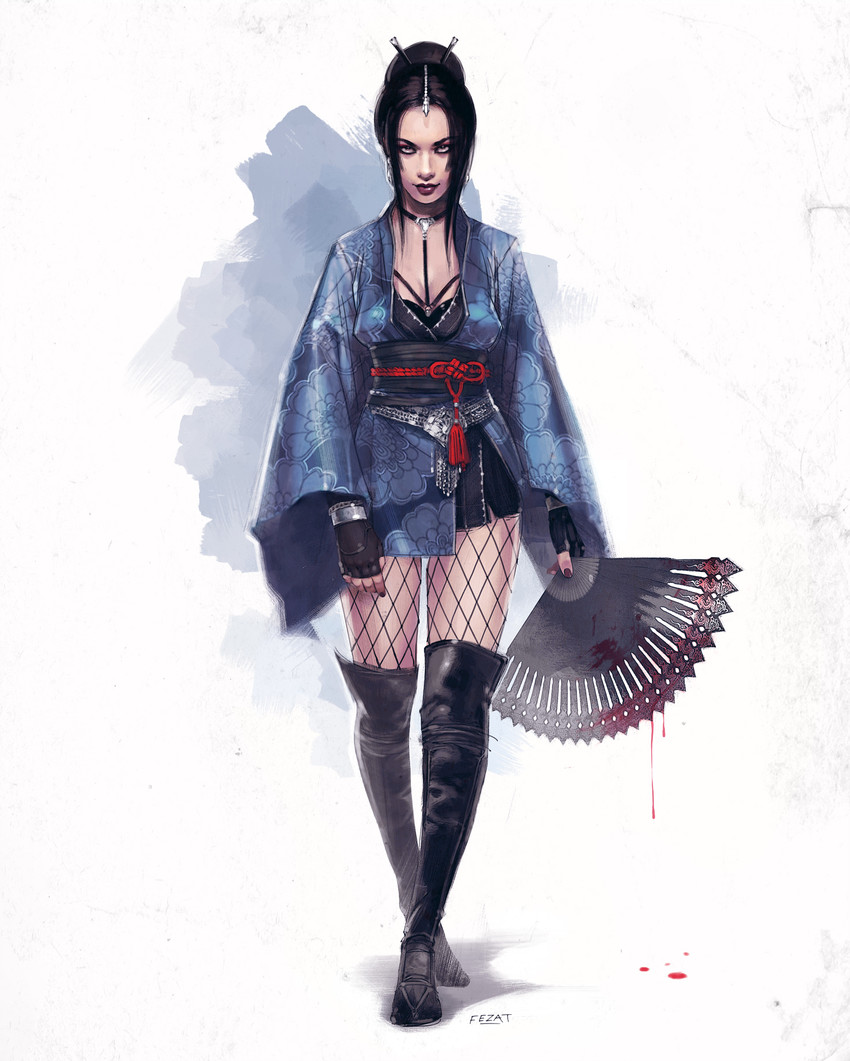kitana (mortal kombat) drawn by fezat