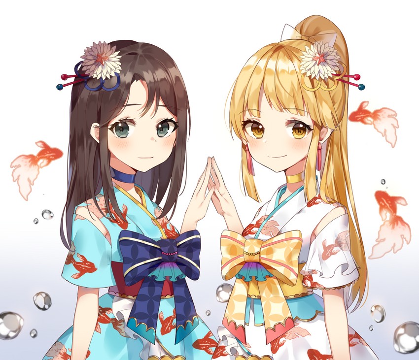 tsurumaki kokoro and okusawa misaki (bang dream!) drawn by churi_(oxxchurixxo)