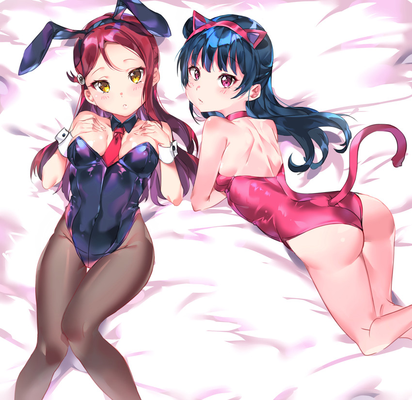 tsushima yoshiko and sakurauchi riko (love live! and 1 more) drawn by tem10