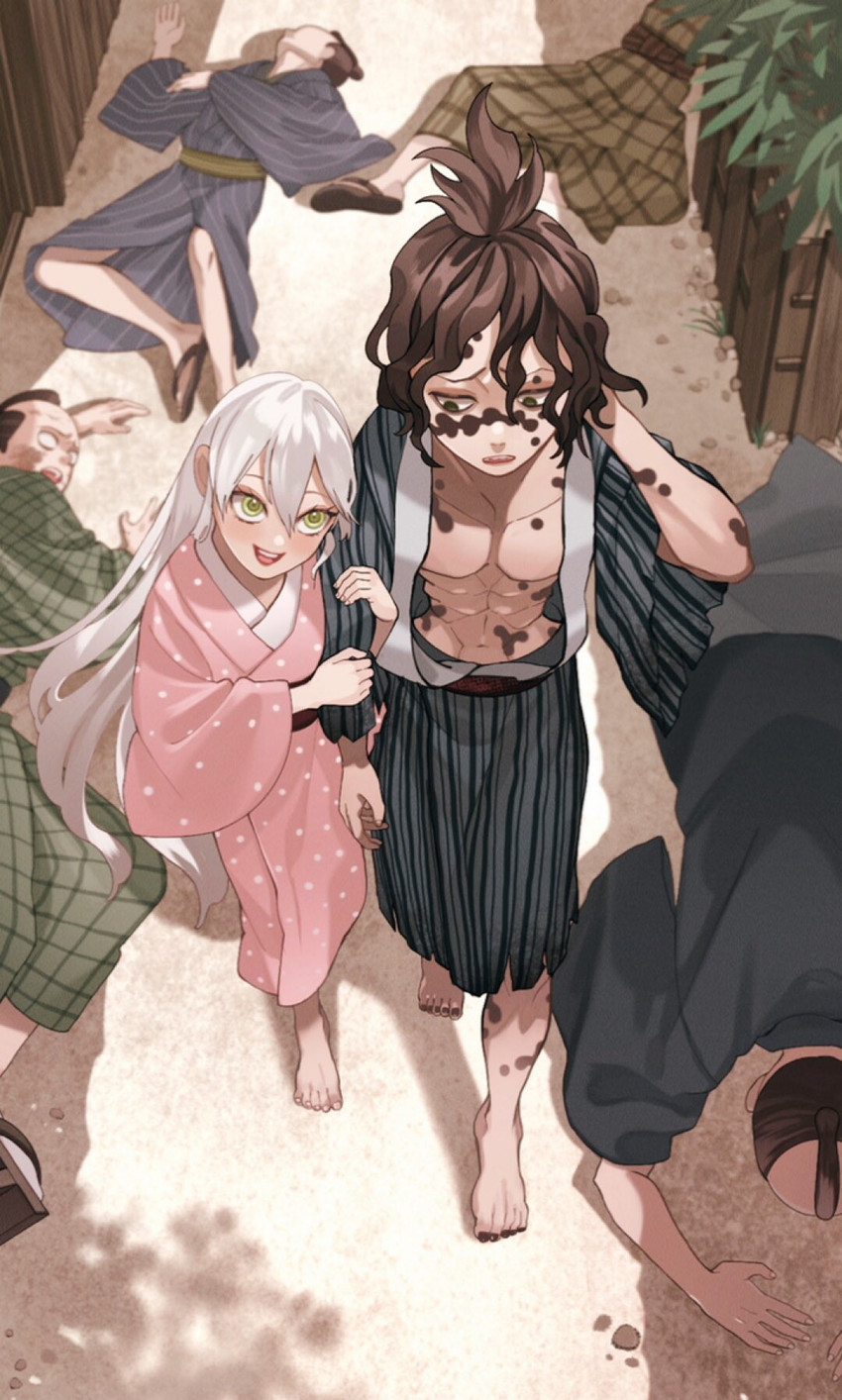 daki and gyuutarou (kimetsu no yaiba) drawn by mihashi_(re4_glo)