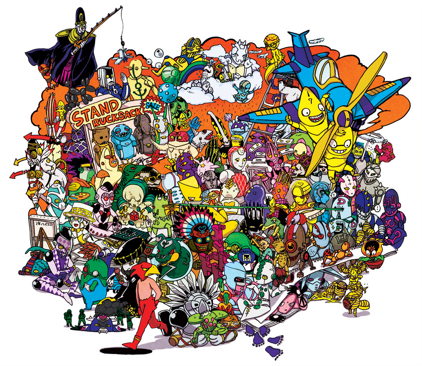 diego brando, star platinum, killer queen, the world, hierophant green, and 108 more (jojo no kimyou na bouken and 7 more) drawn by iu