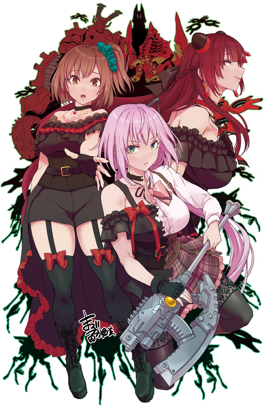toda eulalia kotohi, gozen, and l (assault lily) drawn by mabuta_kayumi