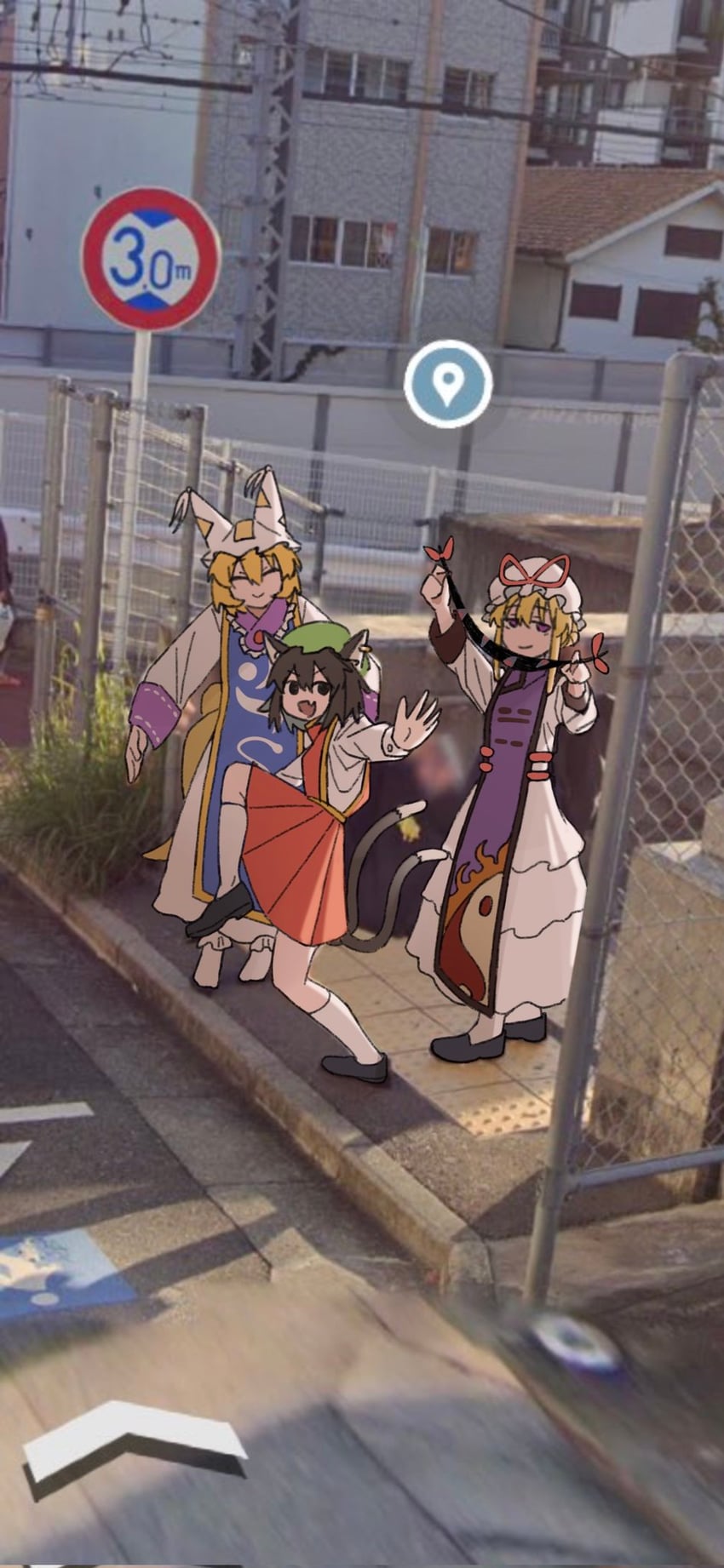 yakumo yukari, yakumo ran, and chen (touhou) drawn by onionmay