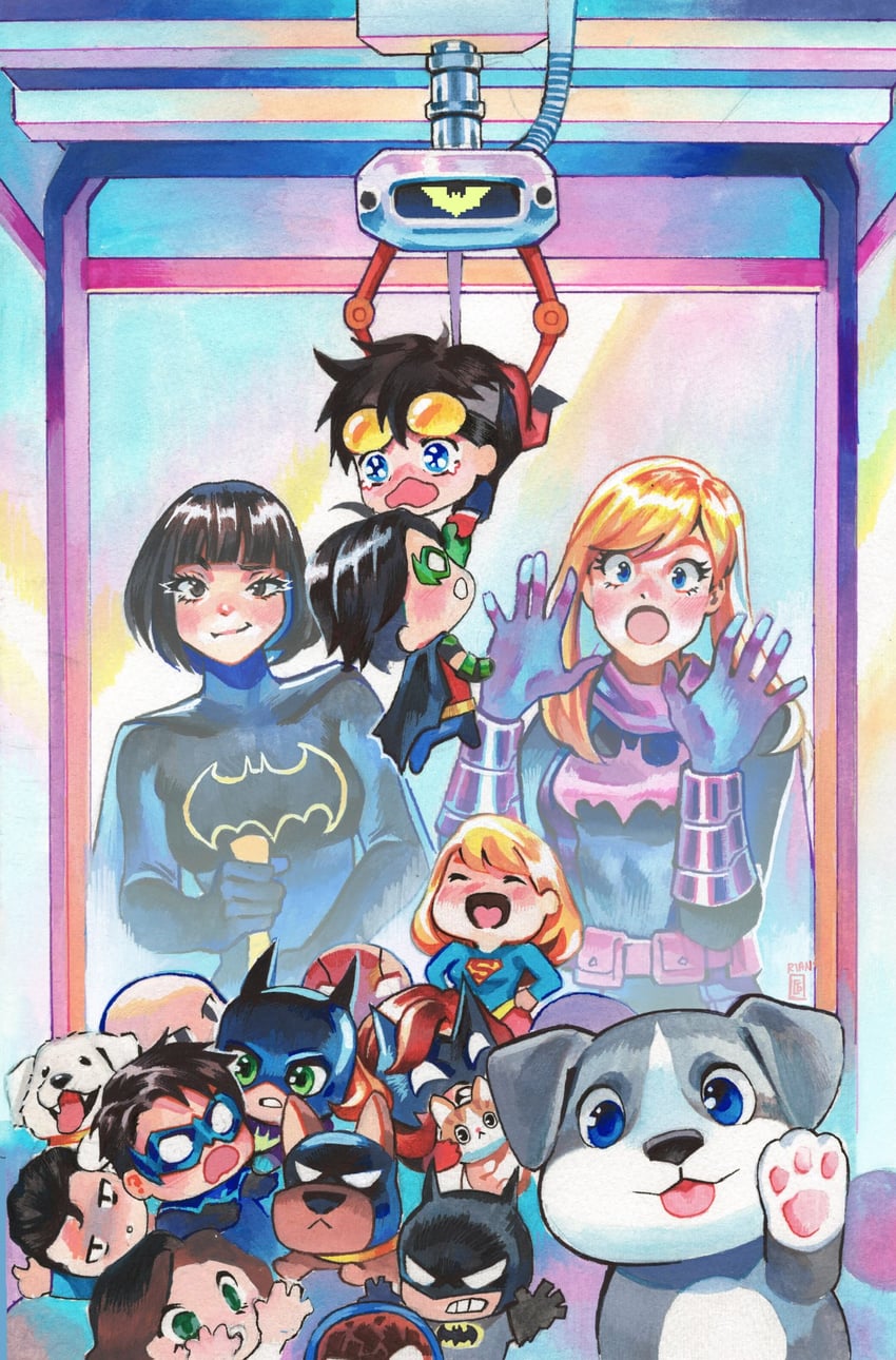 batman, robin, superman, supergirl, dick grayson, and 11 more (dc comics and 1 more) drawn by rian_gonzales