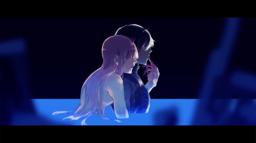 zero two and hiro (darling in the franxx) drawn by ngg_tk