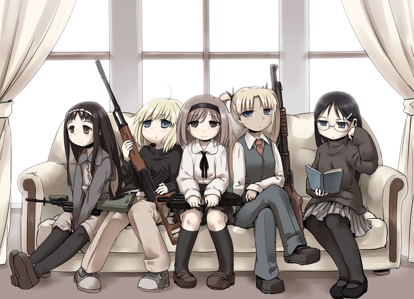 henrietta, triela, rico, claes, and angelica (gunslinger girl) drawn by tsukumizu_yuu