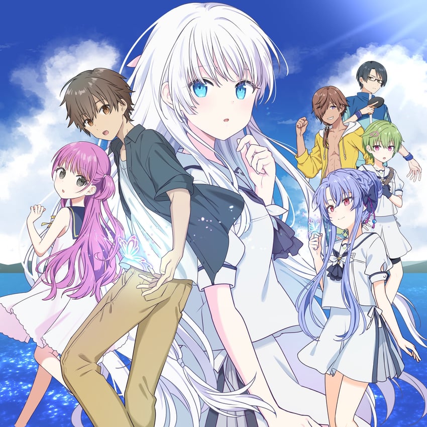 naruse shiroha, sorakado ao, katou umi, takahara hairi, nomura miki, and 2 more (summer pockets) drawn by wogura