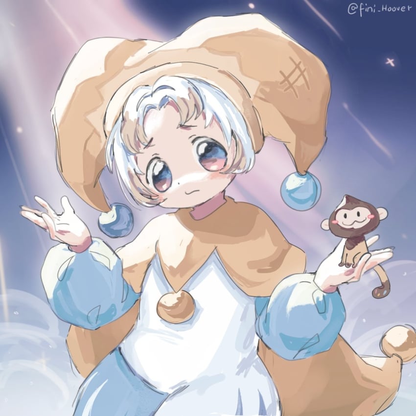 ice juggler cookie and choco the monkey (cookie run and 1 more) drawn by fini_hoover