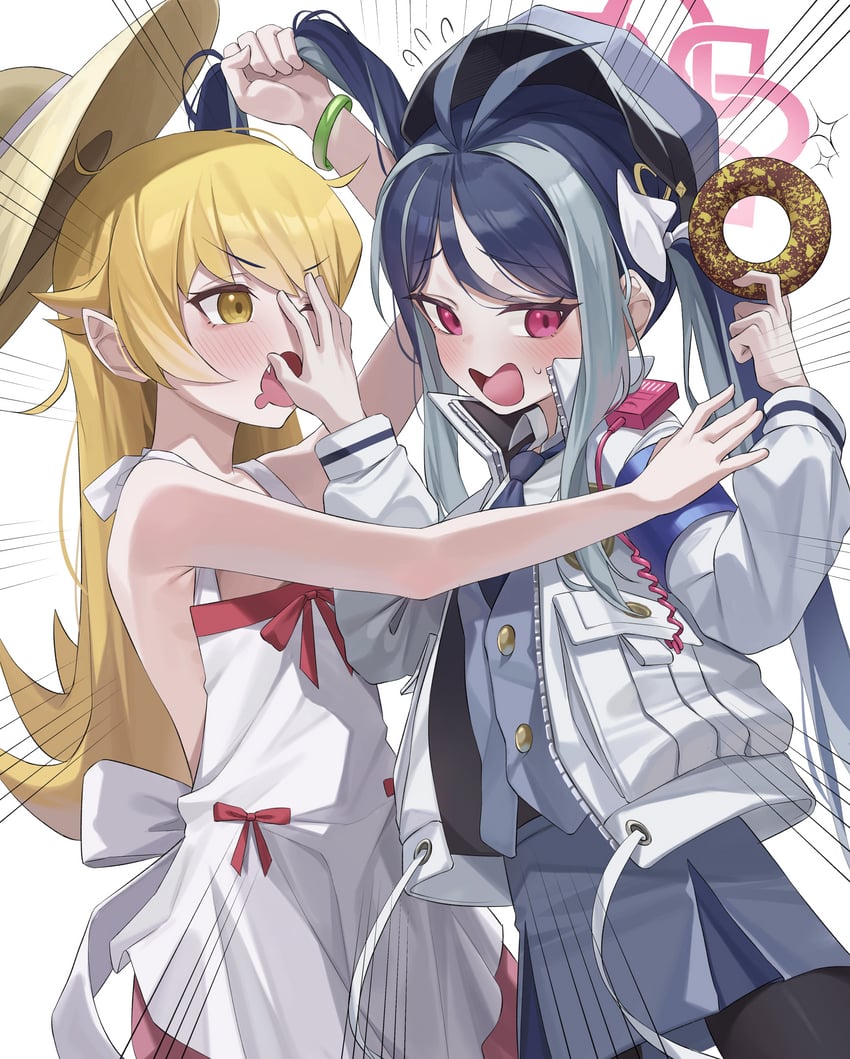 oshino shinobu and fubuki (blue archive and 1 more) drawn by um_111