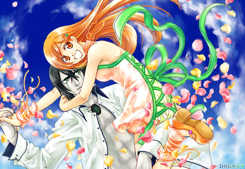 inoue orihime and ulquiorra cifer (bleach) drawn by tomuomi