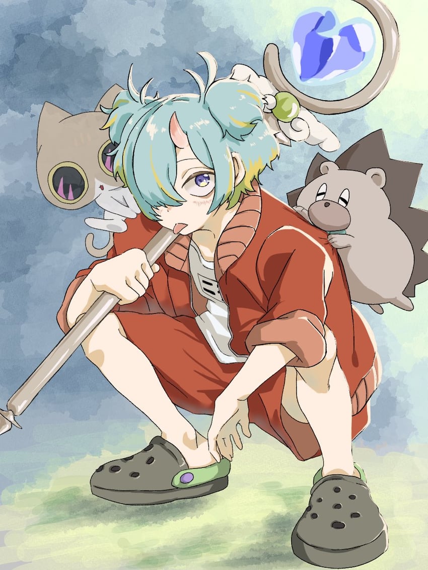 nira-chan, uniguri, and shogast (zutto mayonaka de ii no ni and 1 more) drawn by mimi_tako