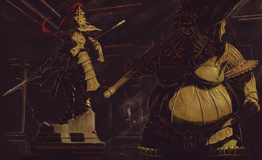 dragon slayer ornstein and executioner smough (dark souls and 1 more) drawn by max58art