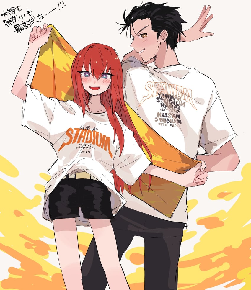 makise kurisu and okabe rintarou (steins;gate) drawn by suehiroch0