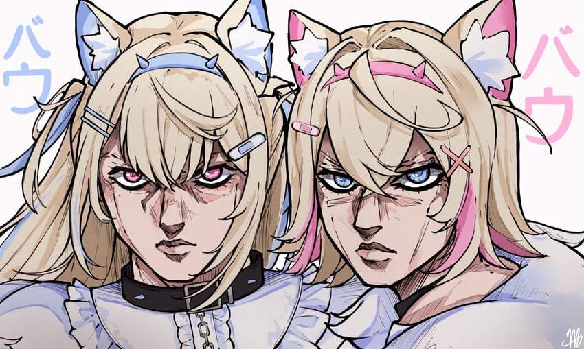 fuwawa abyssgard and mococo abyssgard (hololive and 2 more) drawn by ma_draws