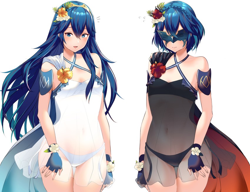 lucina and marth (fire emblem and 2 more) drawn by ameno_(a_meno0)