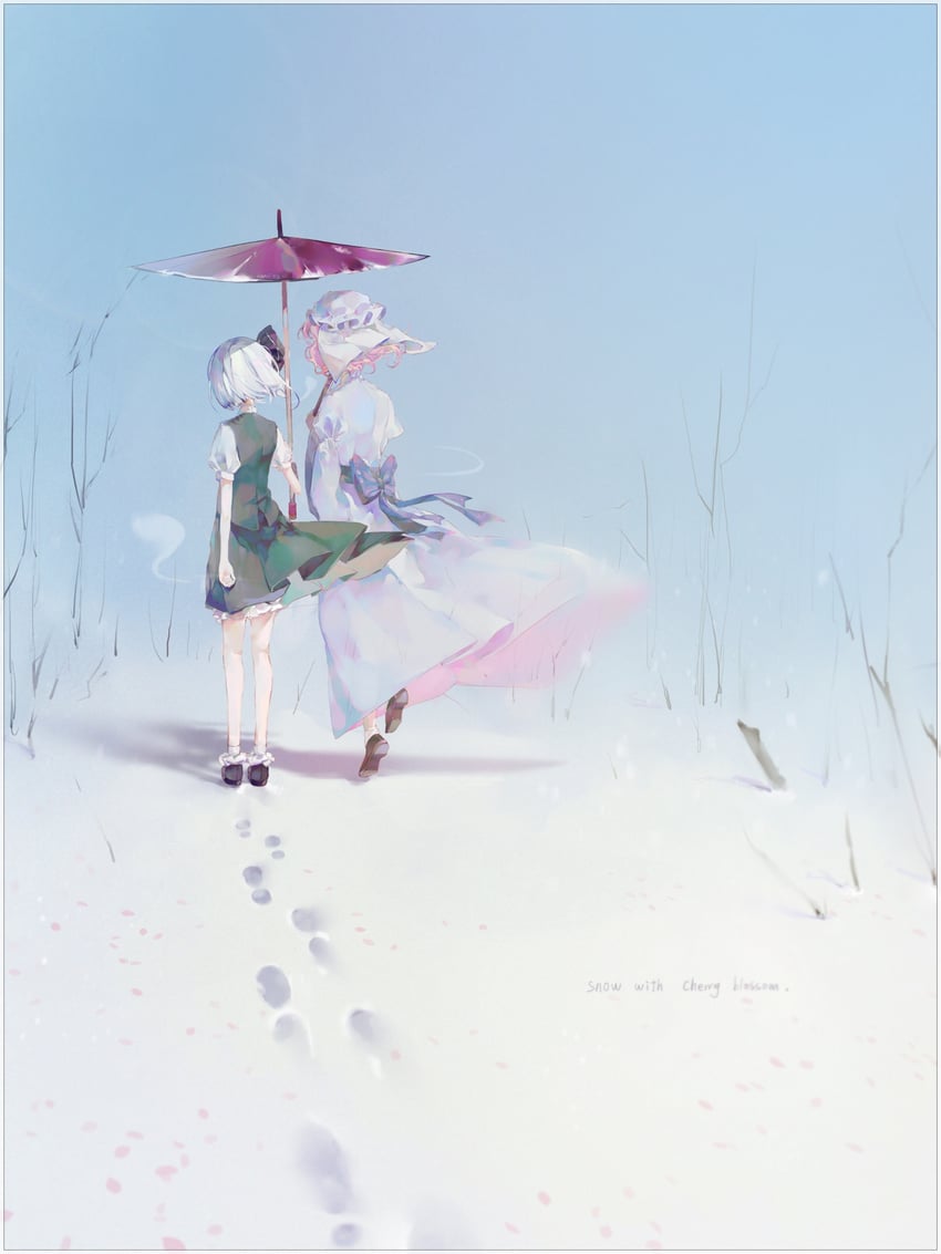 konpaku youmu and saigyouji yuyuko (touhou) drawn by yinyong_yu