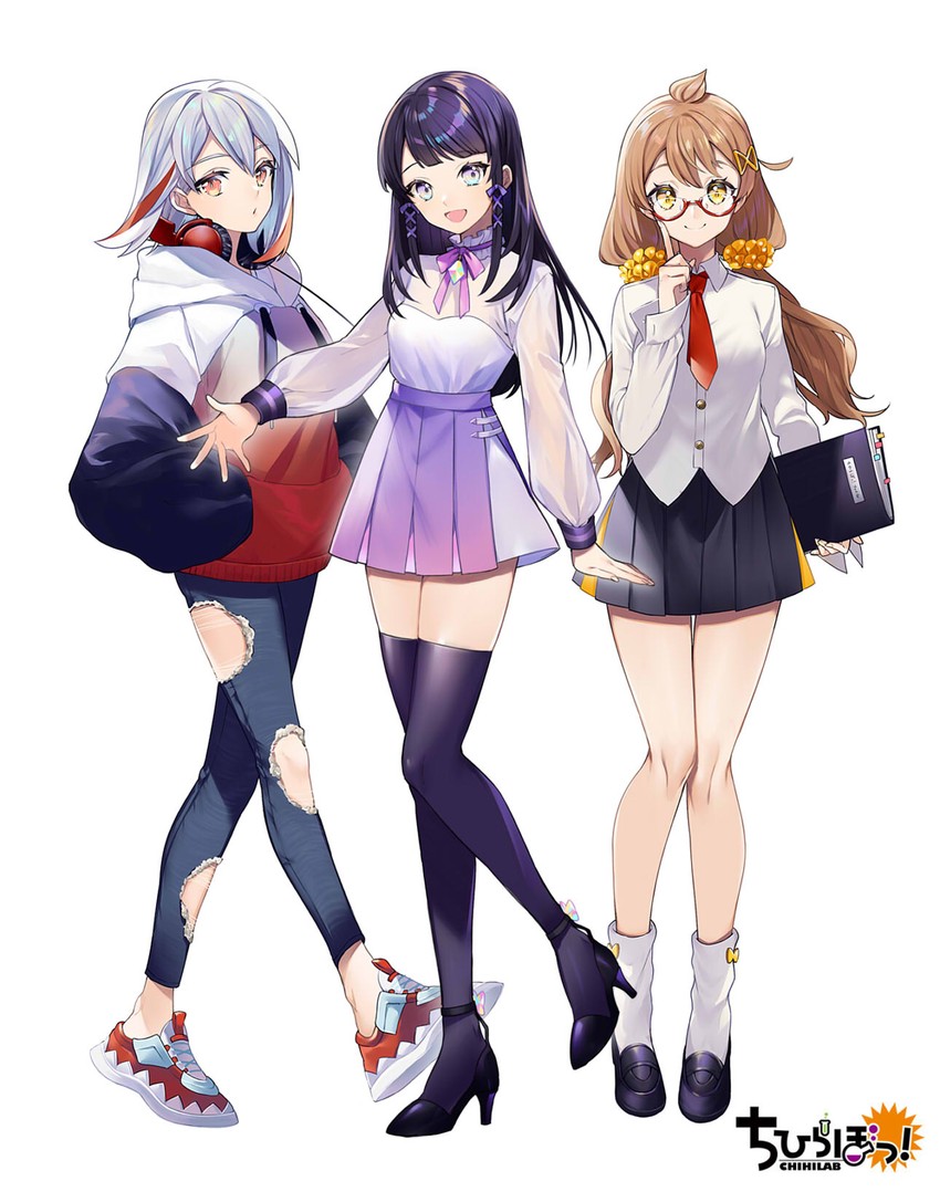 ishiguro chihiro, tsukasa, and akamaki ritsu (chihilab) drawn by sogawa