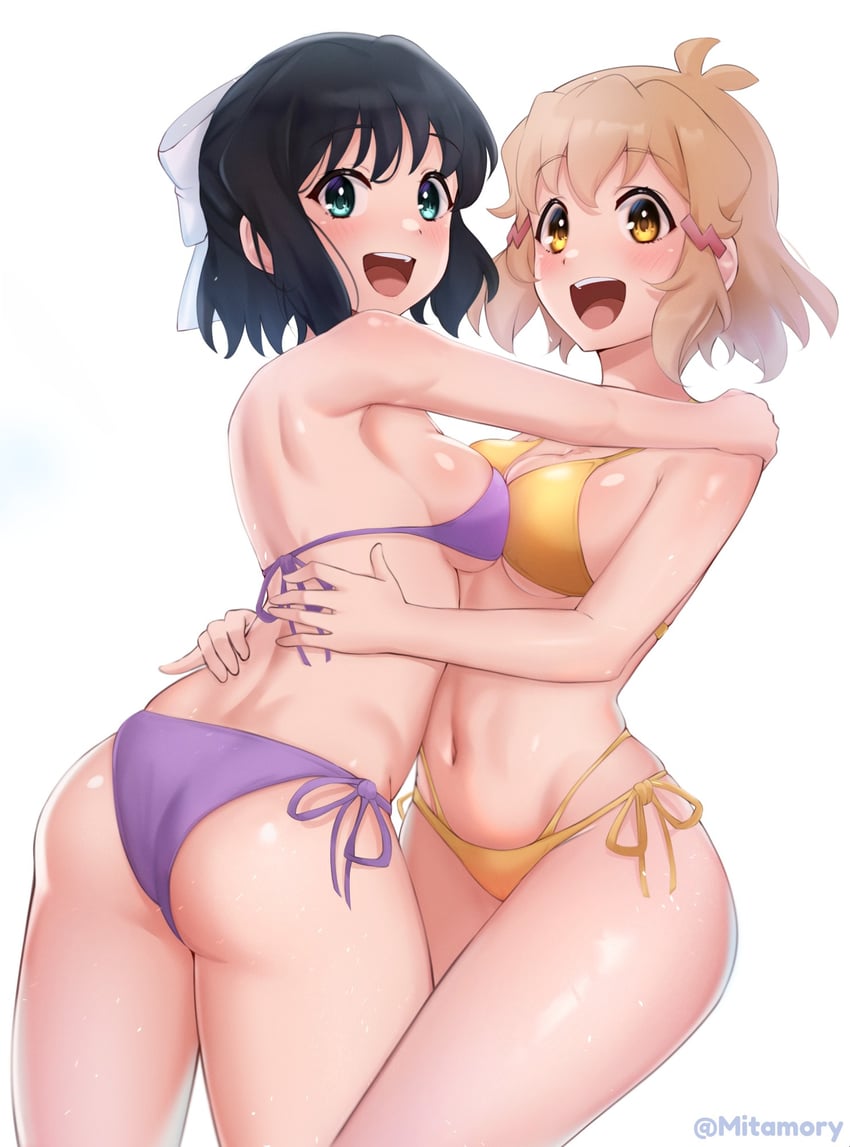 tachibana hibiki and kohinata miku (senki zesshou symphogear) drawn by mitamory