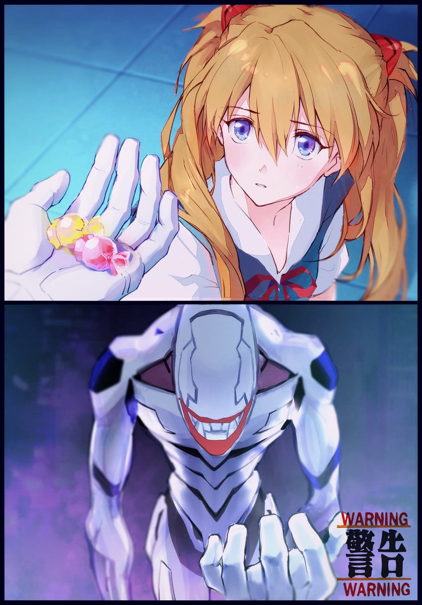 souryuu asuka langley and mass production eva (neon genesis evangelion and 3 more) drawn by fudao_yuanzai