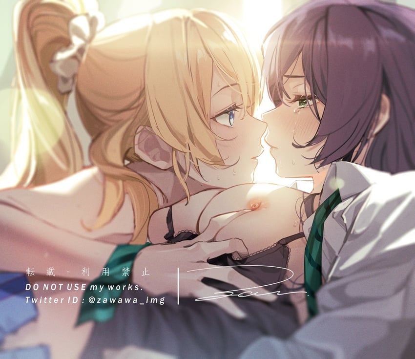 tojo nozomi and ayase eli (love live! and 1 more) drawn by zawawa_(satoukibi1108)