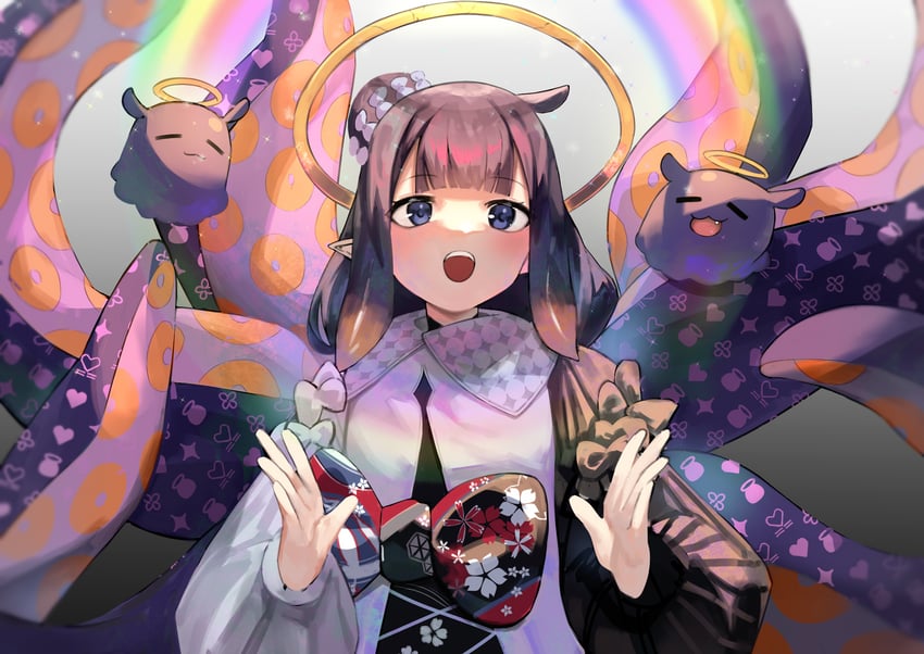 ninomae ina'nis and takodachi (hololive and 1 more) drawn by kouhiipan