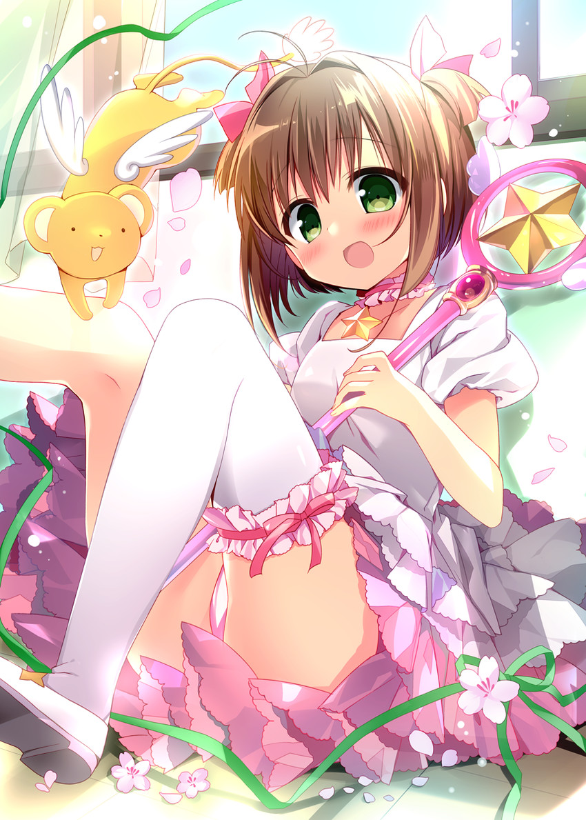 kinomoto sakura and kero (cardcaptor sakura) drawn by nagayama_yuunon