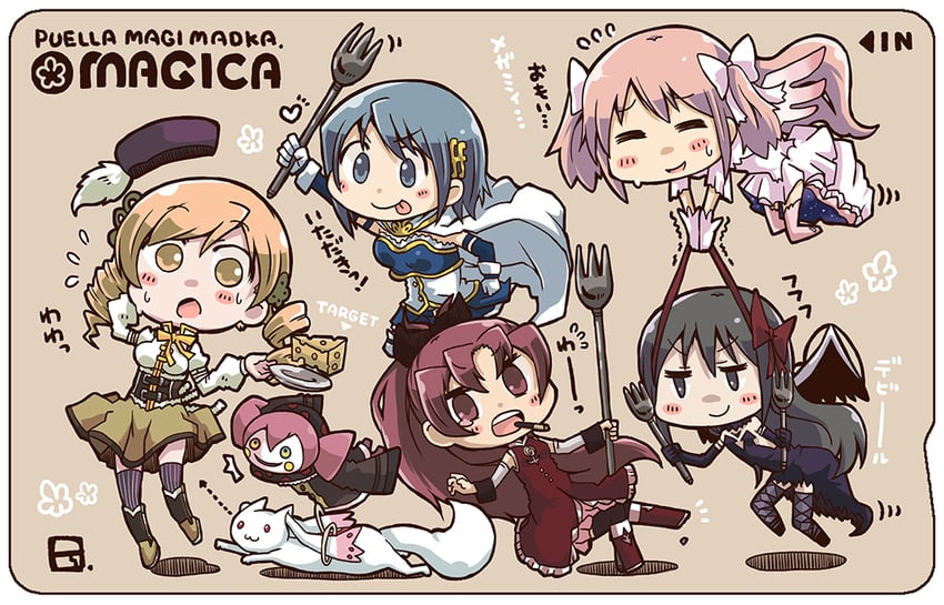 akemi homura, kaname madoka, miki sayaka, sakura kyoko, tomoe mami, and 2 more (mahou shoujo madoka magica and 1 more) drawn by es_(eisis)