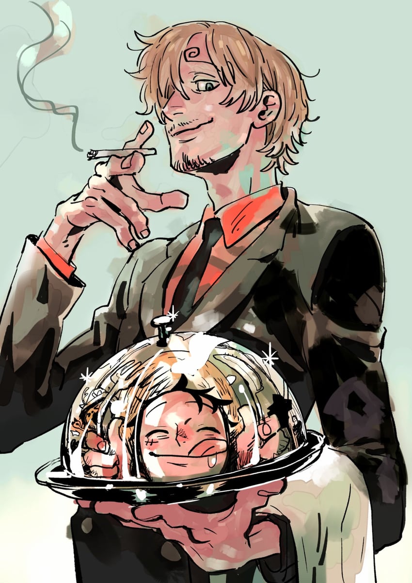 monkey d. luffy, roronoa zoro, sanji, and tony tony chopper (one piece) drawn by edolove
