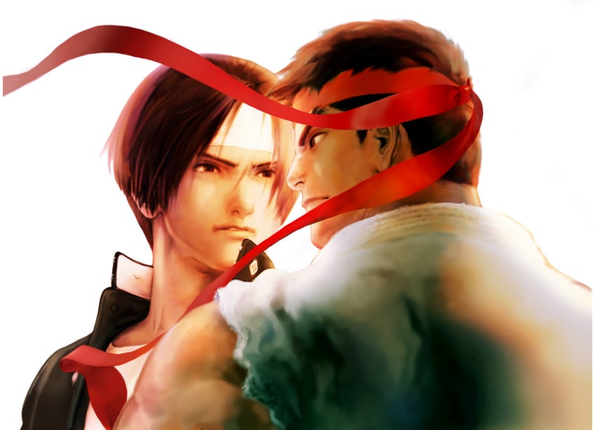 ryu and kusanagi kyou (street fighter and 2 more) drawn by bengus