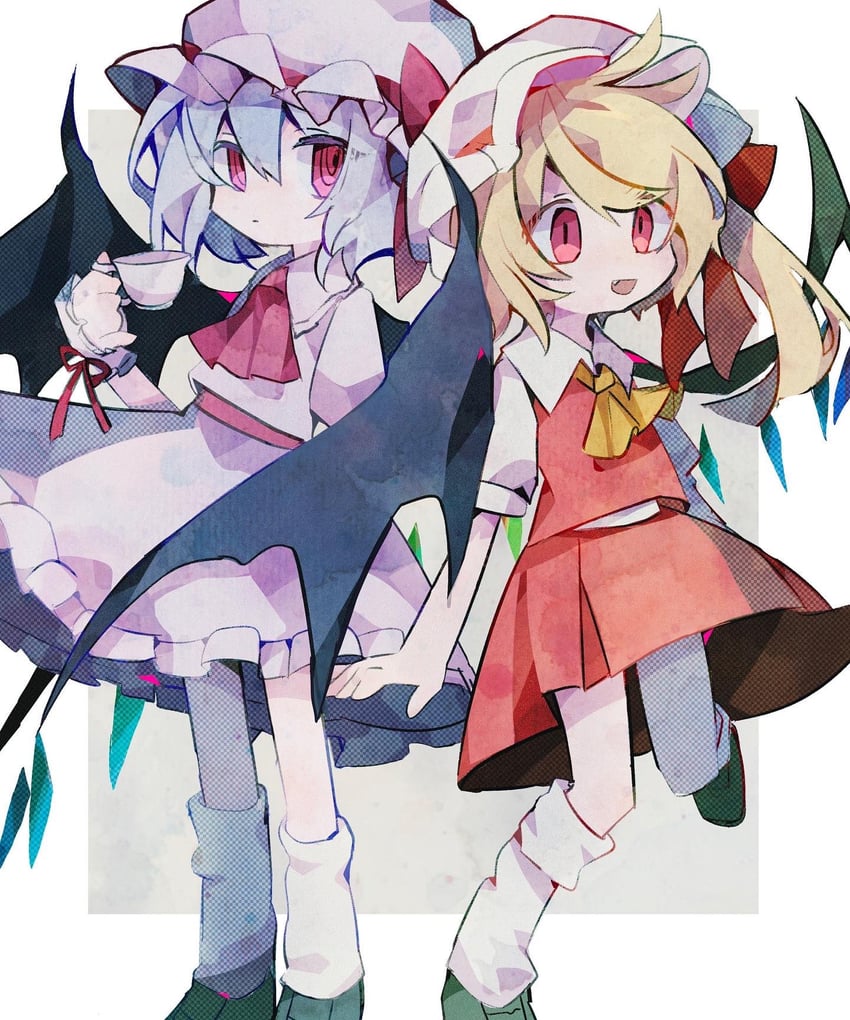 remilia scarlet and flandre scarlet (touhou) drawn by soresaki