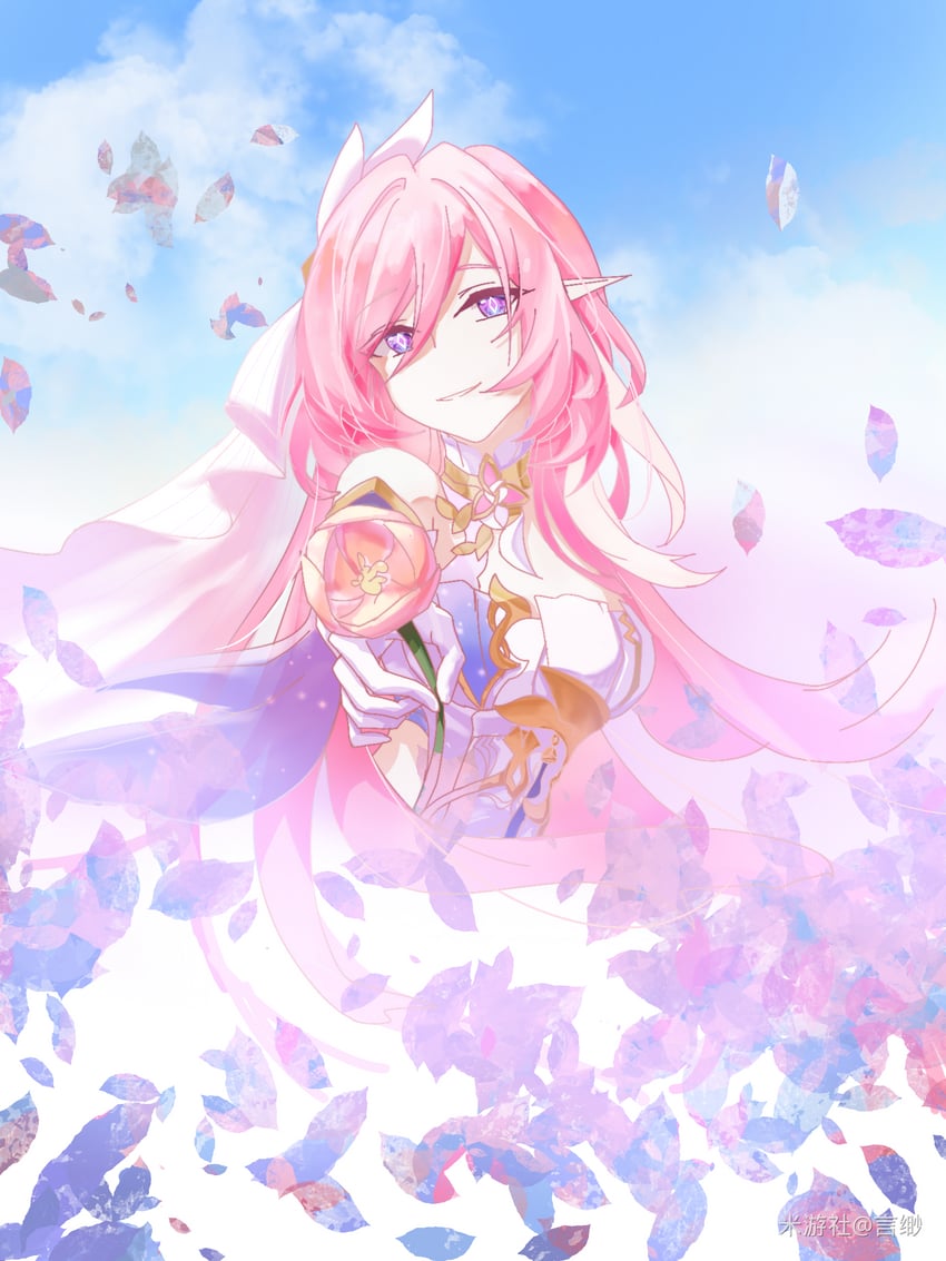 elysia (honkai and 1 more) drawn by yan_miao