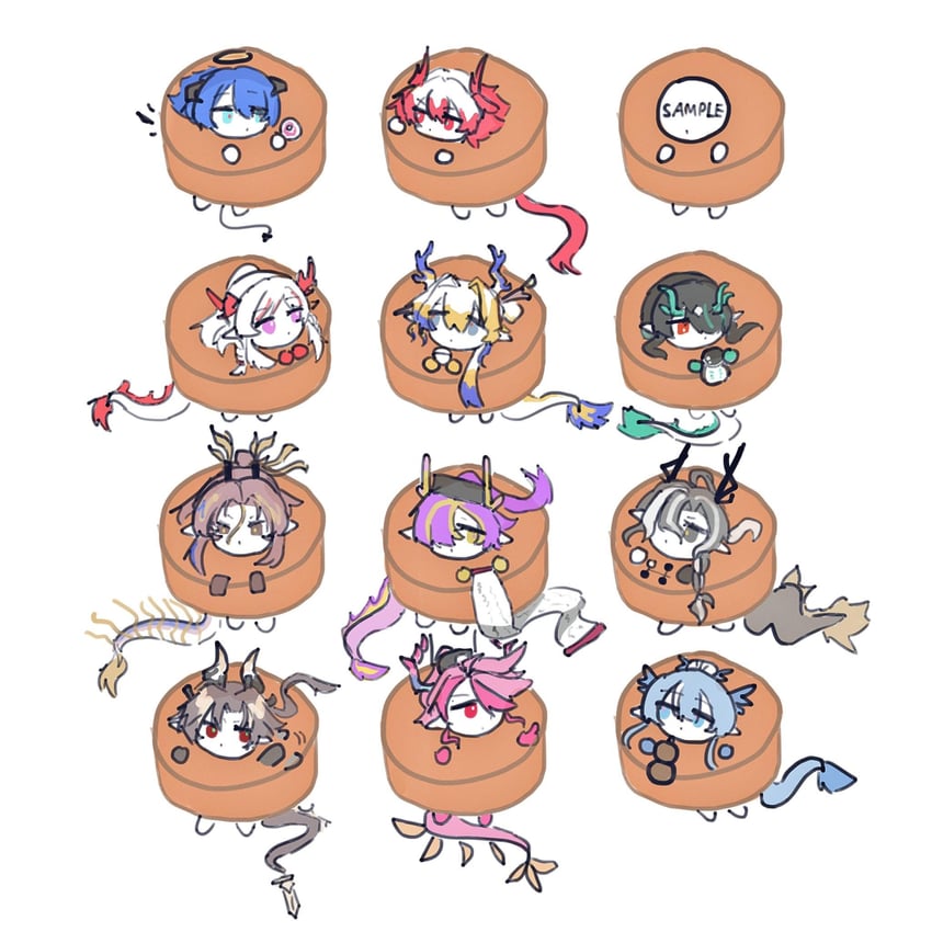shu, dusk, mostima, nian, ling, and 5 more (arknights) drawn by eccmand