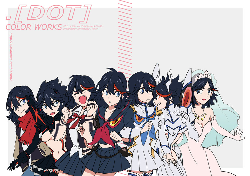 matoi ryuuko, senketsu, and junketsu (kill la kill) drawn by ichiko_(kimini)
