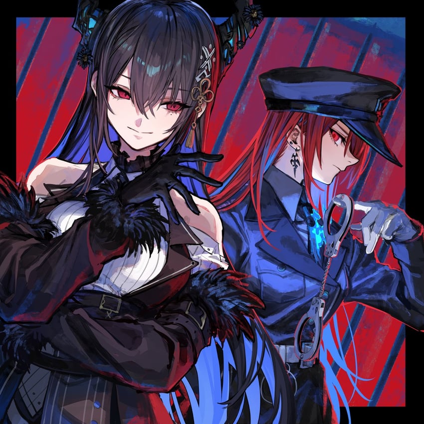 nerissa ravencroft and elizabeth rose bloodflame (hololive and 1 more) drawn by mephisto_(angraecum)