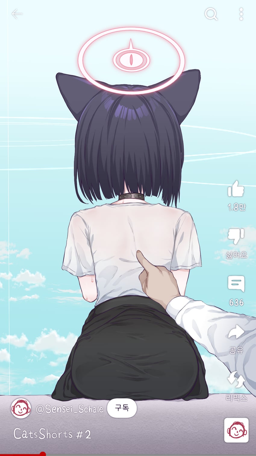 sensei, doodle sensei, and kazusa (blue archive) drawn by lee_mae_hyang