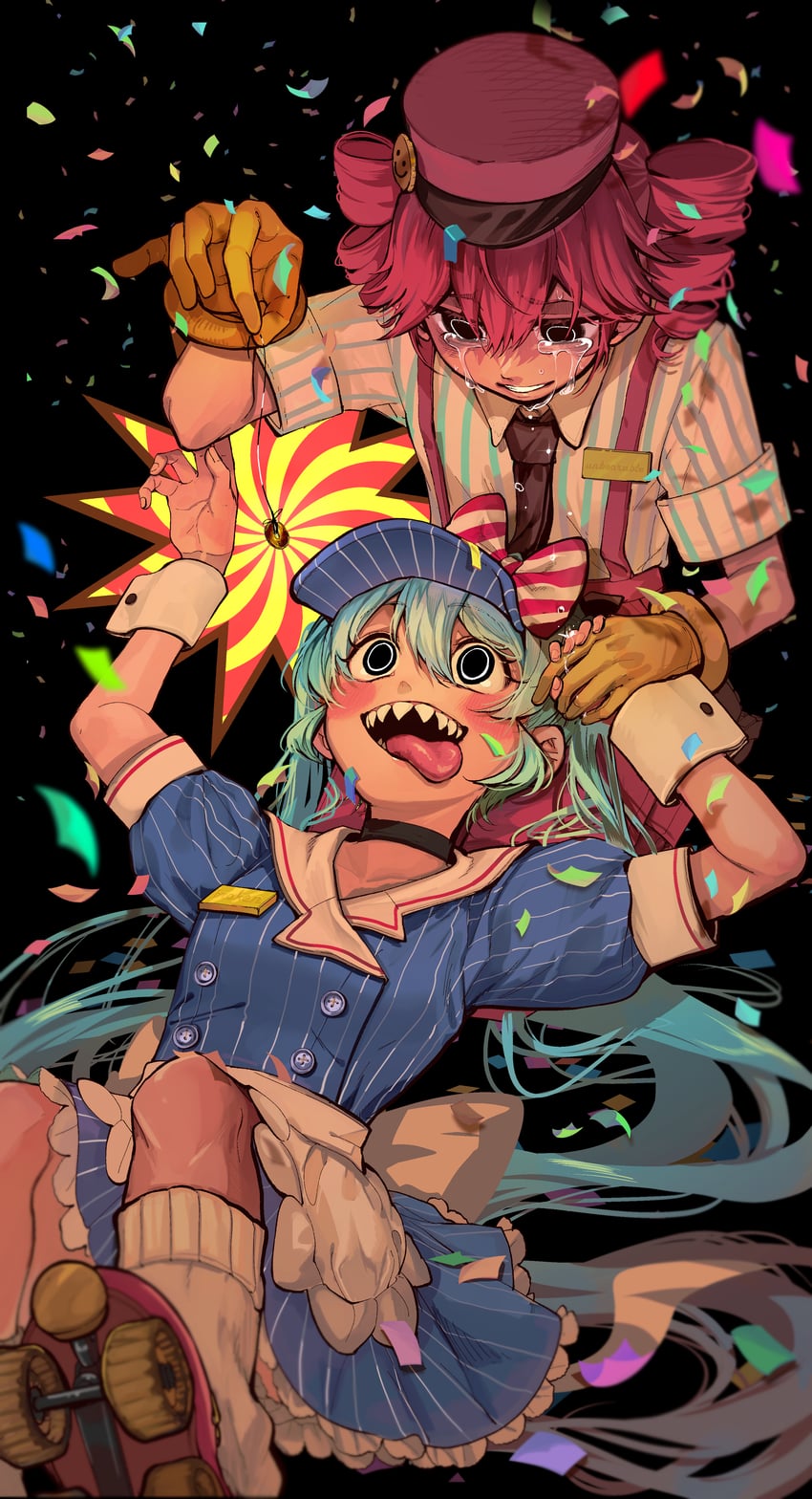 hatsune miku and kasane teto (vocaloid and 2 more) drawn by suama_(suama-333)