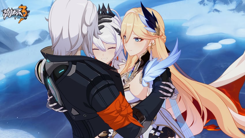 kiana kaslana, durandal, and siegfried kaslana (honkai and 1 more)